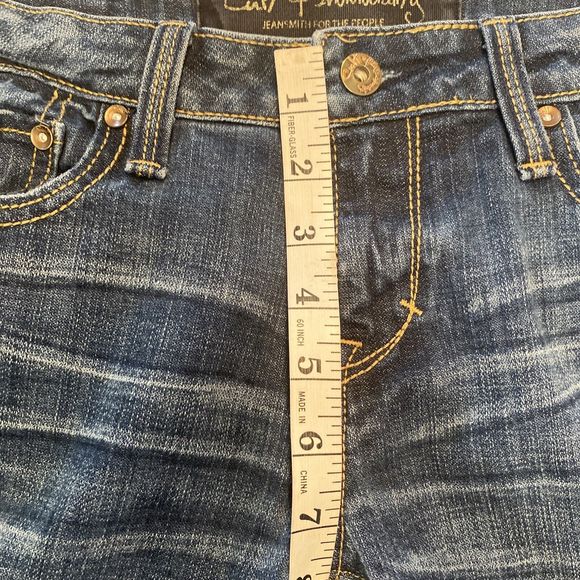 Cult of Individuality Women's 29 (30x33) Bootcut Blue Jeans Mid Rise Distressed - Picture 12 of 16